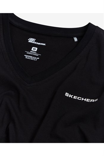 skechers kadın w new basics v neck t-shirt s21239922YS212399BA-00011Skechers